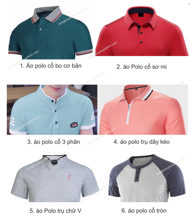 Các kiểu cổ áo polo