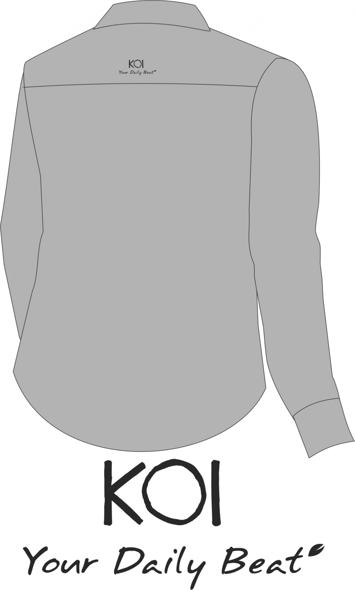 Mẫu thiết kế áo sơ mi đồng phục trà sữa KOI – Thân Sau 