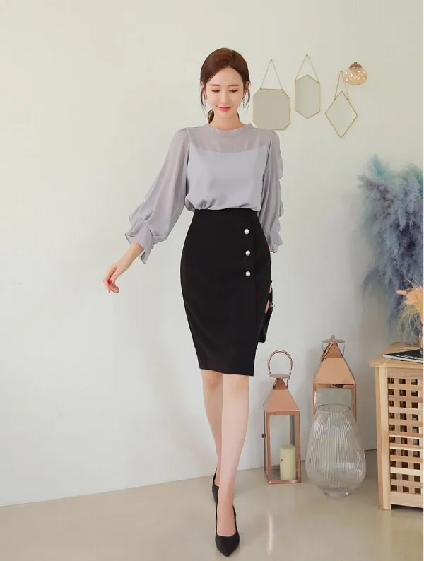 Chân váy đồng phục xếp li công sở - 12 váy đồng phục
