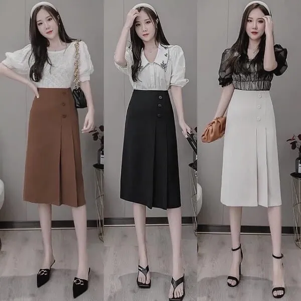 Chân váy đồng phục xếp li công sở - 12 váy đồng phục