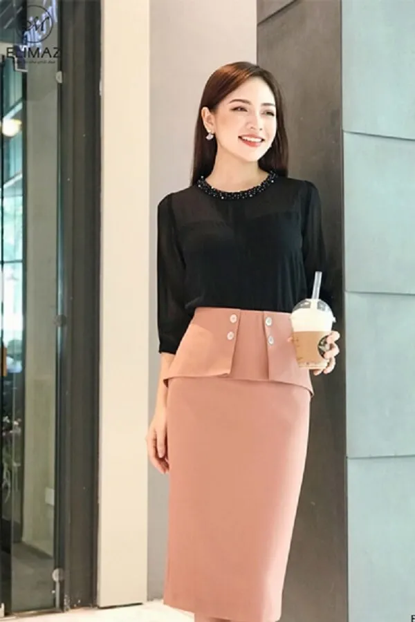 Chân váy đồng phục xếp li công sở - 12 váy đồng phục