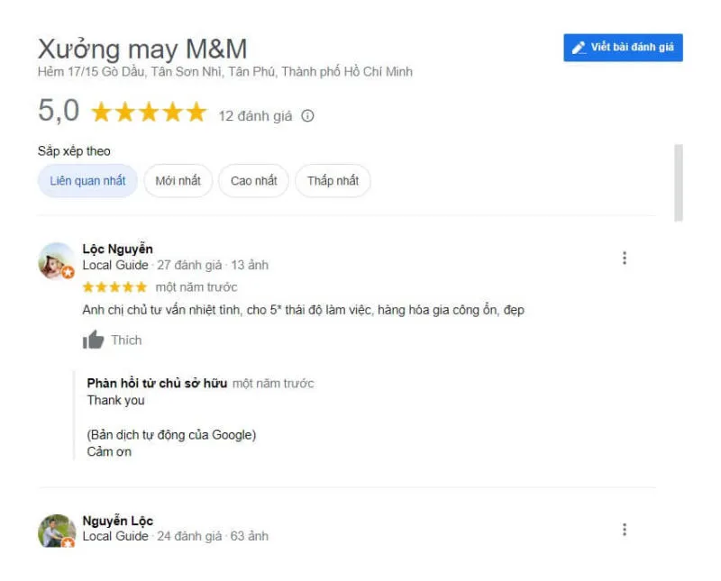Xưởng may MM Local Brand