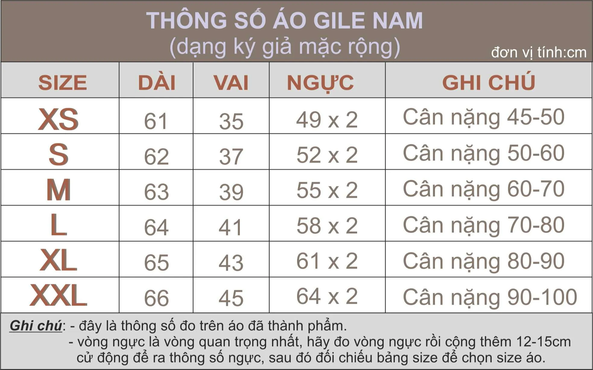 size ao Gile NAM ky gia rong