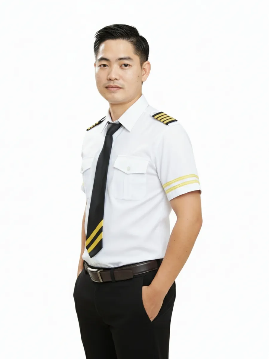 Đồng phục bảo vệ màu trắng phối sọc vàng - 21