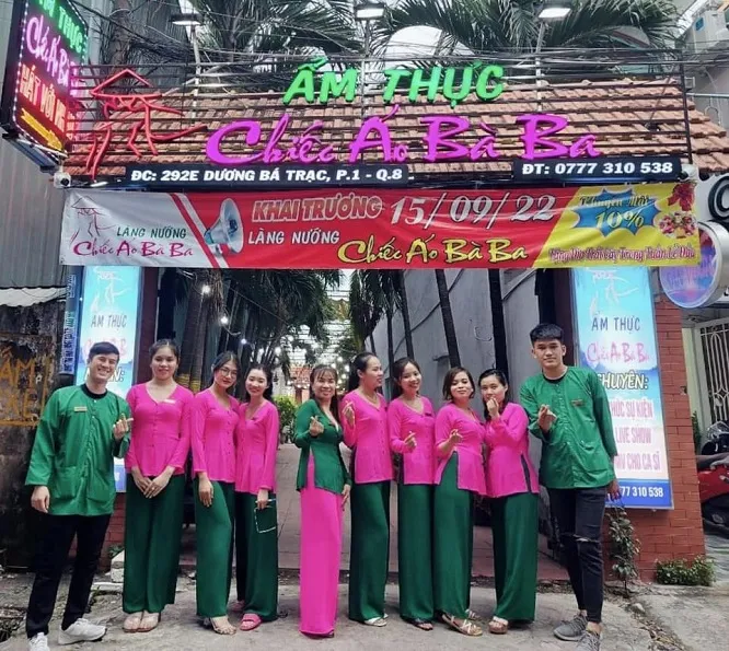 Đồng Phục Áo Bà Ba Áo bà ba nhân viên phục vụ