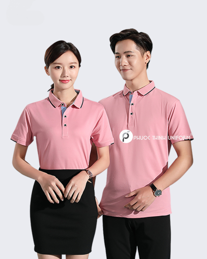 Áo thun polo Đồng Phục hồng Nhẹ Nhàng