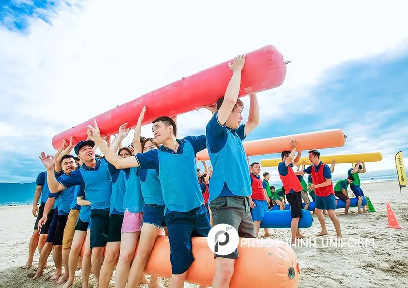 Áo team building - 10 Áo polo team building với sắc xanh trẻ trung, nổi bật, gắn kết tinh thần đồng đội
