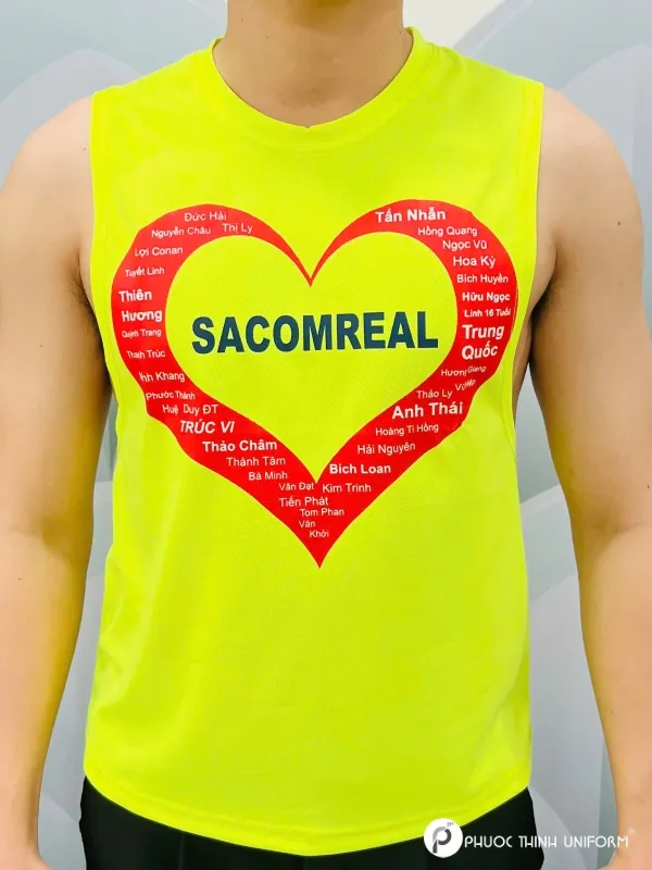 Áo thun đồng phục ba lỗ Sacomreal