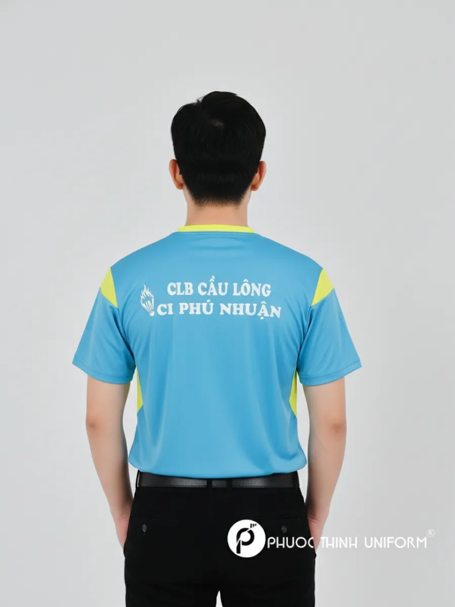 Áo thun đồng phục cổ tròn câu lạc bộ cầu lông Phú Nhuận Áo thun đồng phục cổ tròn câu lạc bộ cầu lông Phú Nhuận