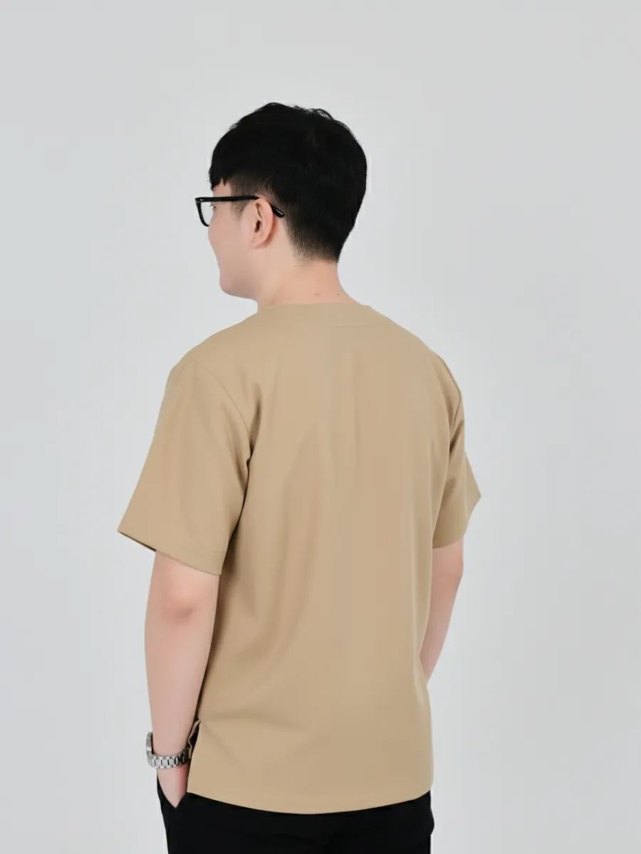 Đồng phục spa màu nâu sọc trắng cổ chữ V - 18