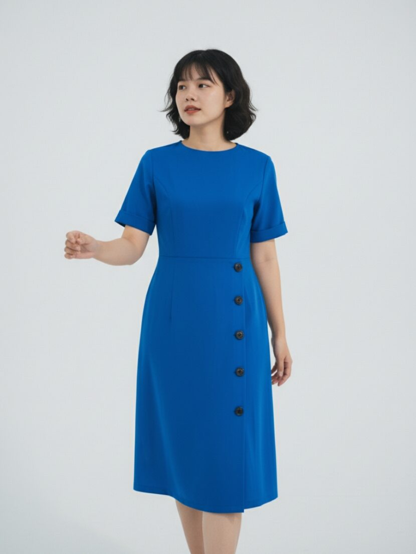 Váy đồng phục spa màu xanh biển - 16