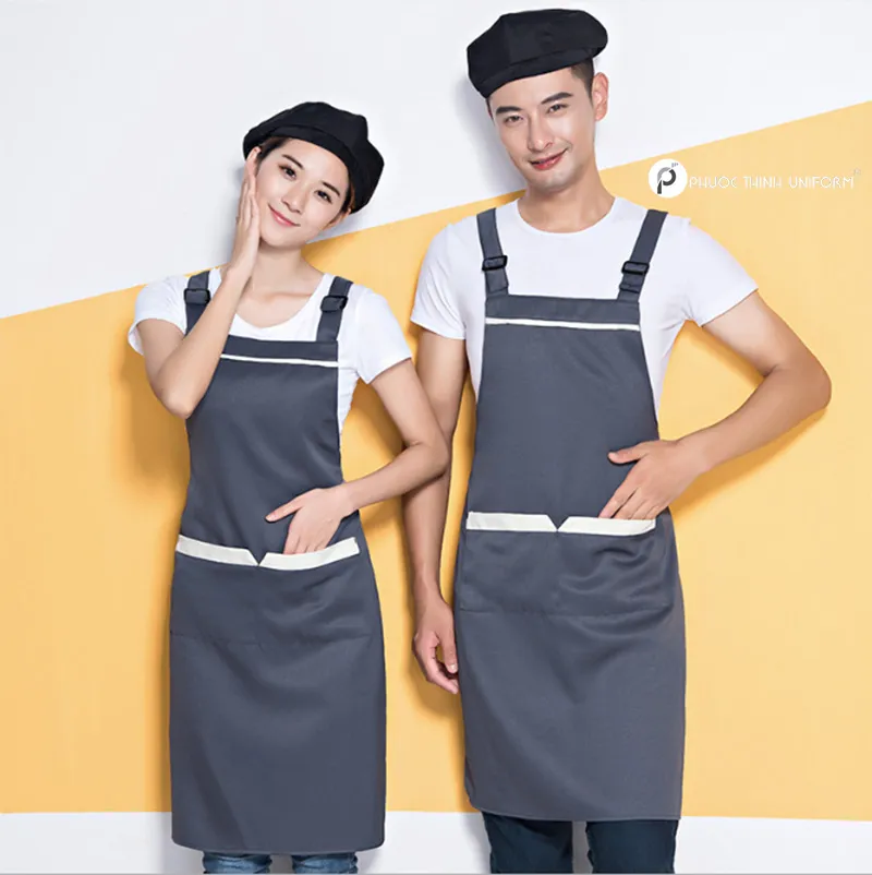 Mẫu tạp dề dáng dài có túi tiện lợi