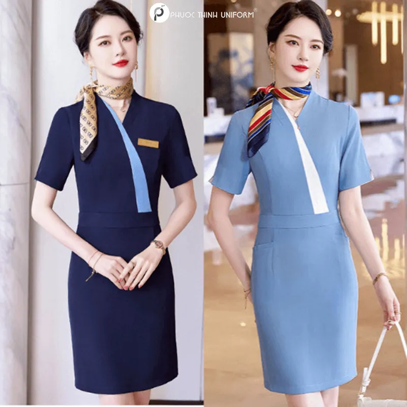 Mẫu váy ôm chít eo cũng là trang phục thường xuyên được sử dụng tại bộ phận lễ tân
