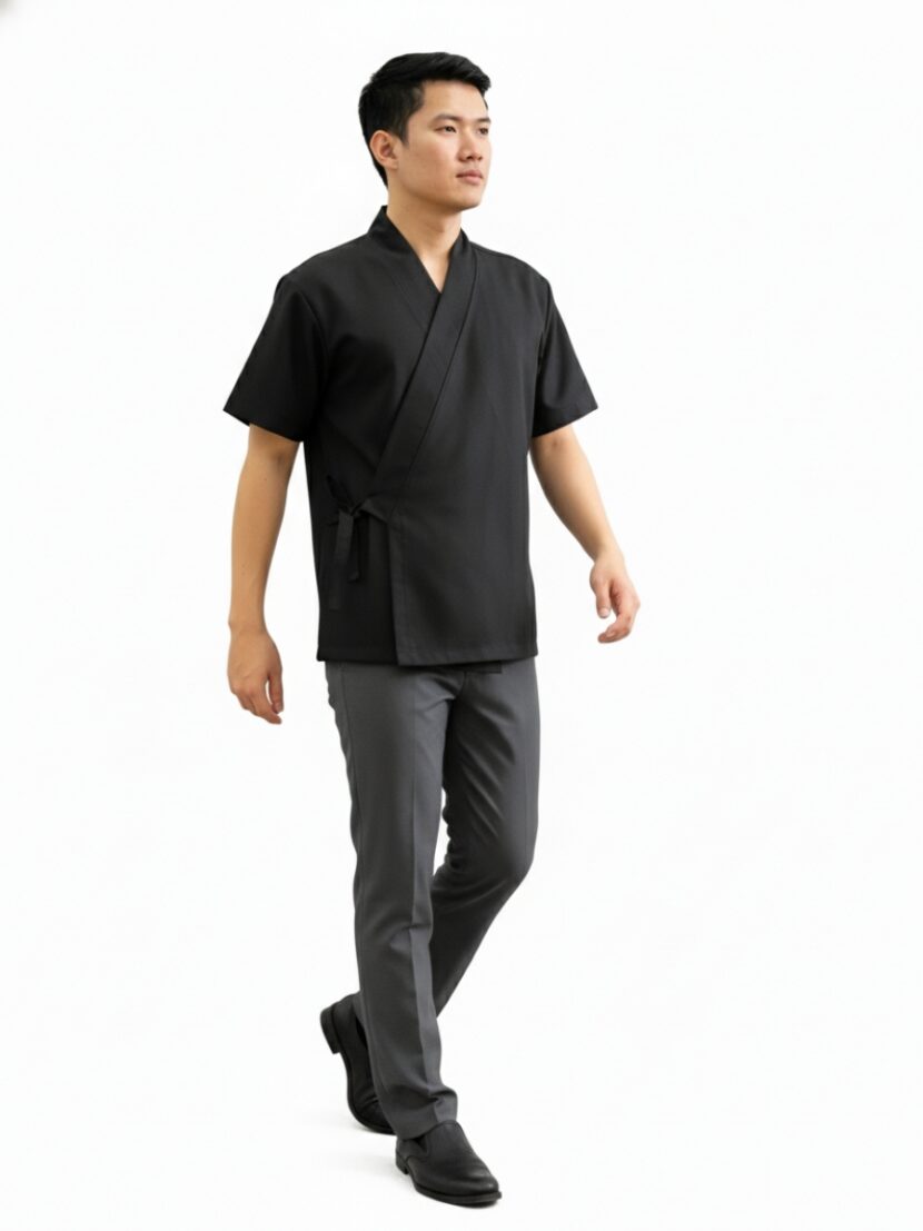 Áo đồng phục spa màu đen sang trọng - PT17