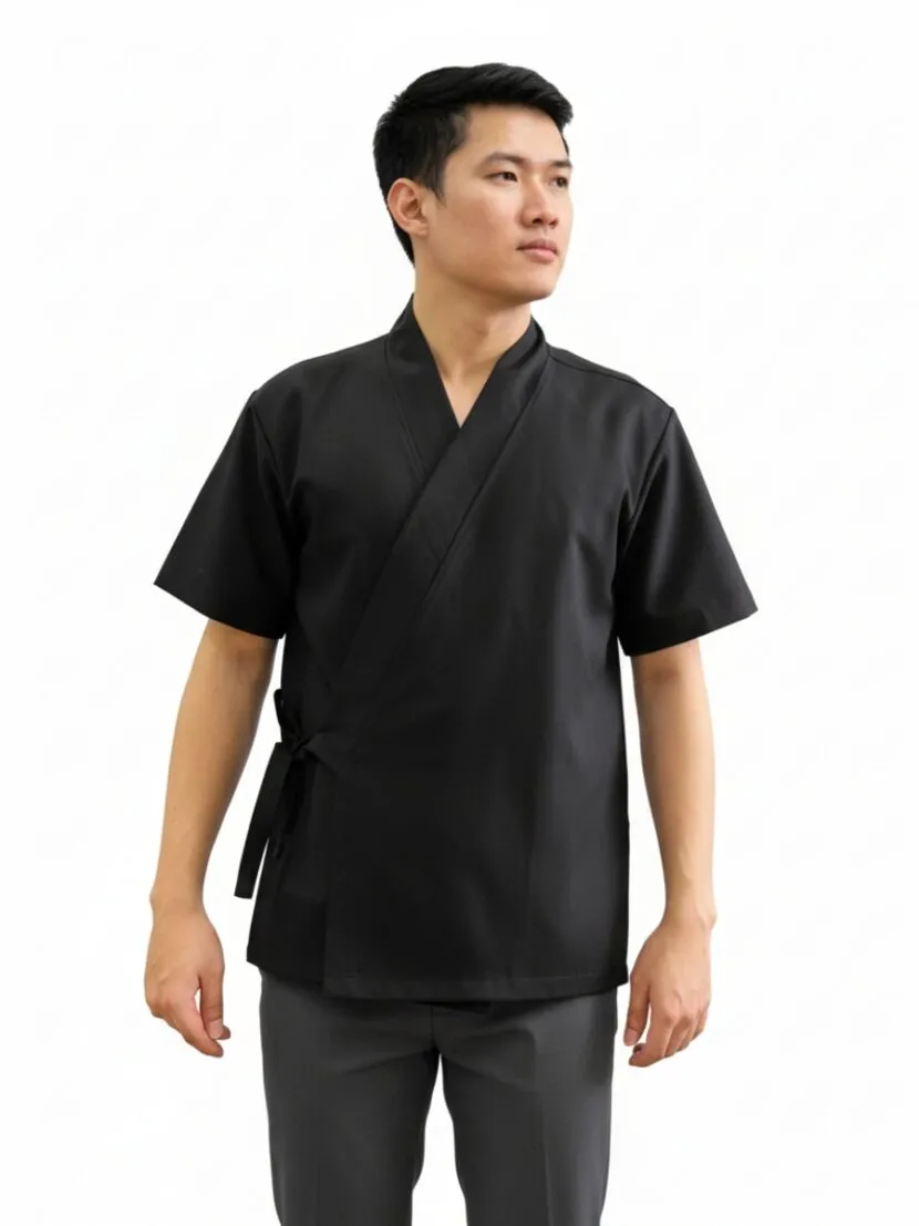 Áo đồng phục spa màu đen sang trọng - PT17