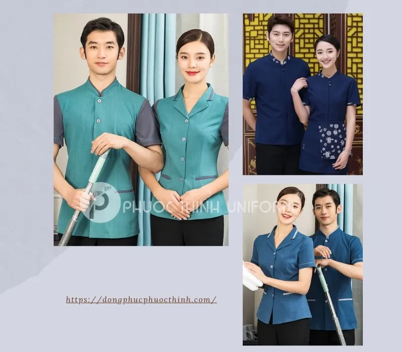 Nên may đồng phục tạp vụ có kích thước size vừa vặn để tạo cảm giác thoải mái 