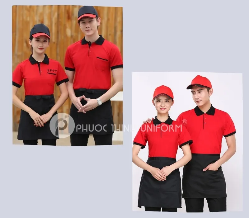 Mẫu đồng phục tạp vụ thiết kế áo polo trẻ trung - năng động cho nhà hàng 