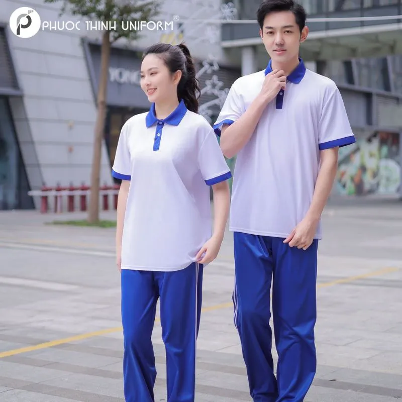 Áo thun thể dục trường tiểu học Phù Đổng Quận 6 Thiết kế của đồng phục thể dục tạo cảm giác thoải mái cho học sinh
