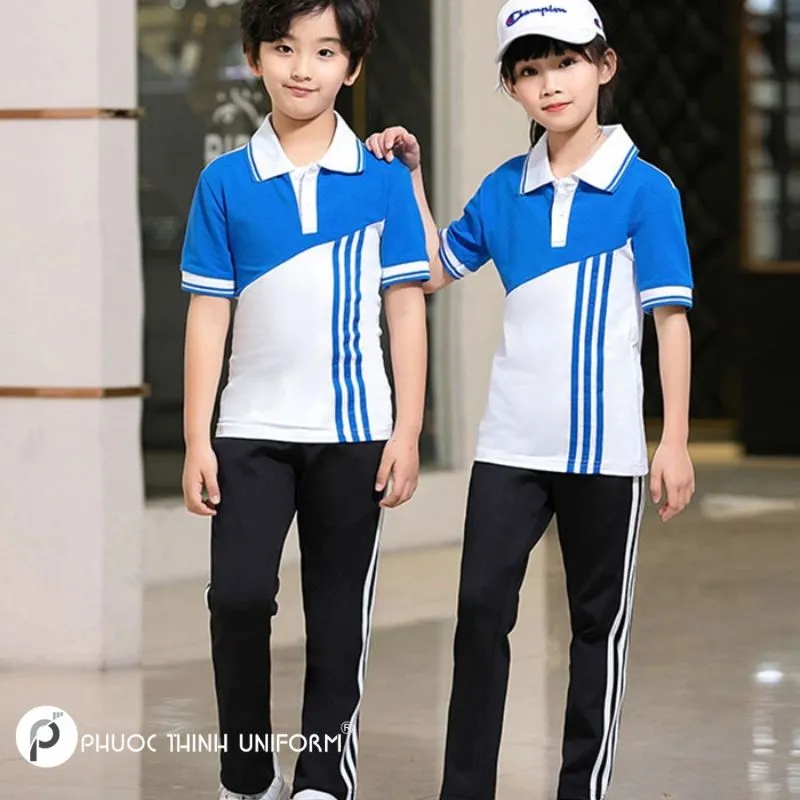 Áo thun thể dục trường tiểu học Phù Đổng Quận 6 Trang phục được thiết kế từ chất liệu co giãn và thấm hút mồ hôi