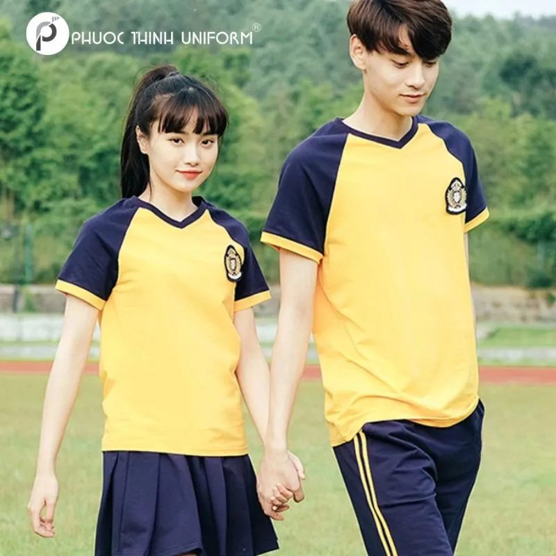 Áo thun thể dục trường tiểu học Phù Đổng Quận 6 Đồng phục thể dục nam nữ cho các em học sinh THCS