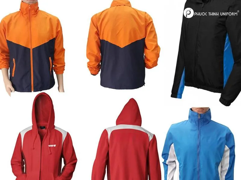 Áo khoác gió đồng phục phối màu xám đen - 02 Các mẫu đồng phục áo gió phổ biến mà Đồng Phục Phước Thịnh đã sản xuất