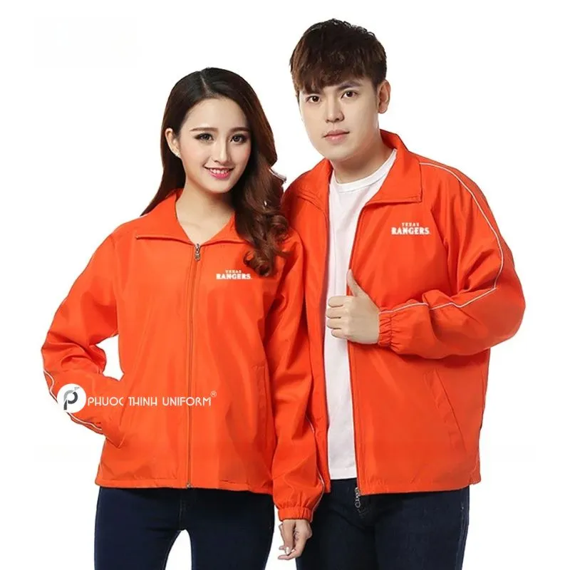 Áo khoác gió đồng phục phối màu xám đen - 02 Áo khoác gió đồng phục 1 lớp