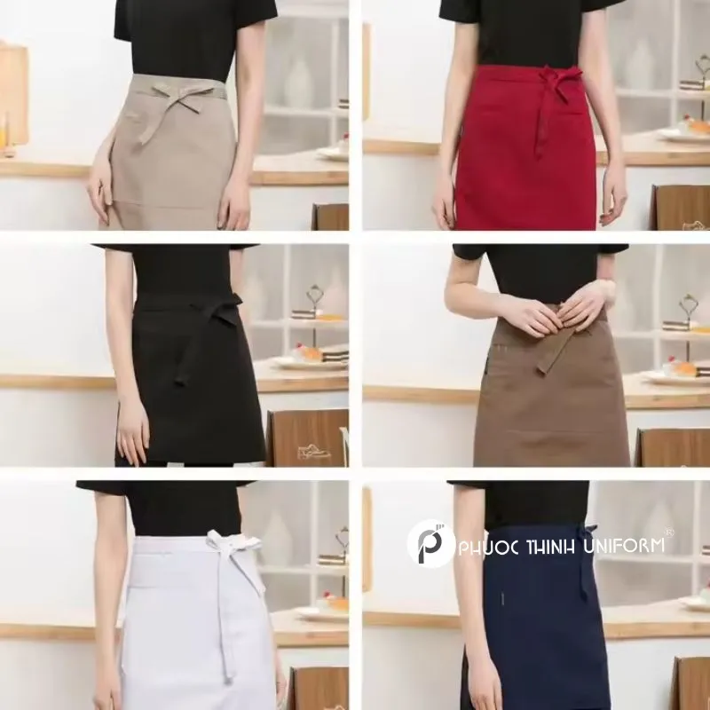 Một số màu sắc phổ biến của tạp dề ngang