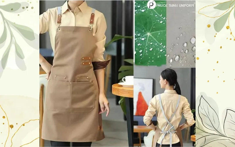 Tạp dề dạng liền yếm có dây sau lưng