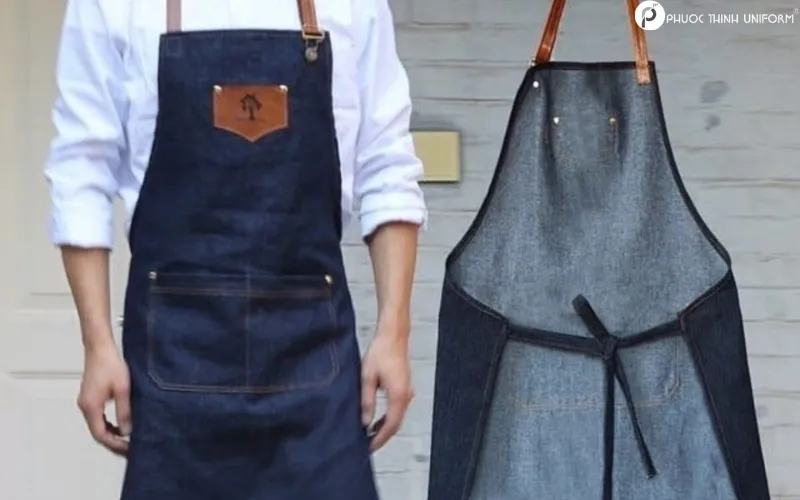 Tạp dề phục vụ có chất liệu denim