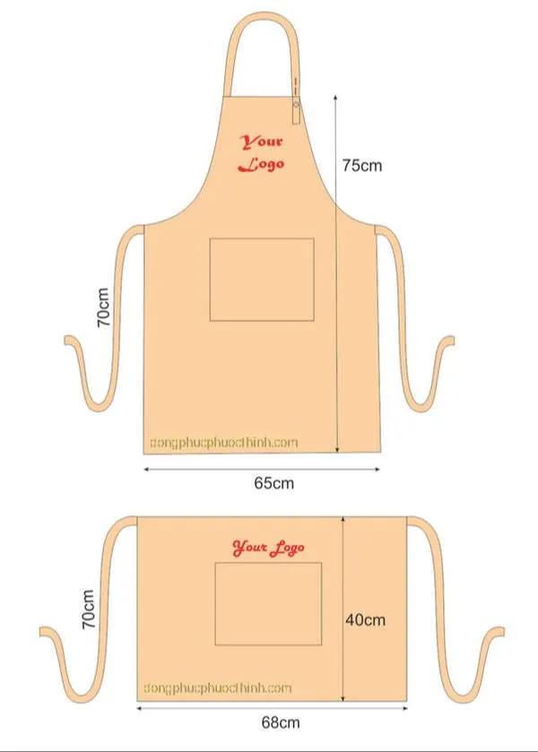 Bảng size tạp dề phục vụ