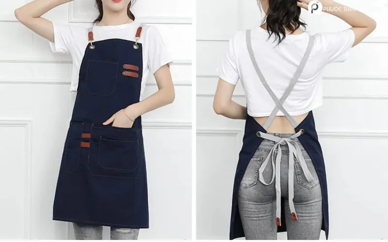 Tạp dề dây chéo phục vụ quán