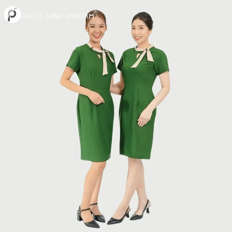 đồng phục spa màu xanh