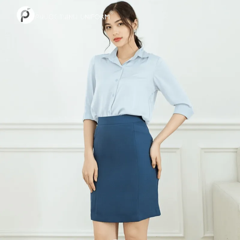 đồng phục spa màu xanh