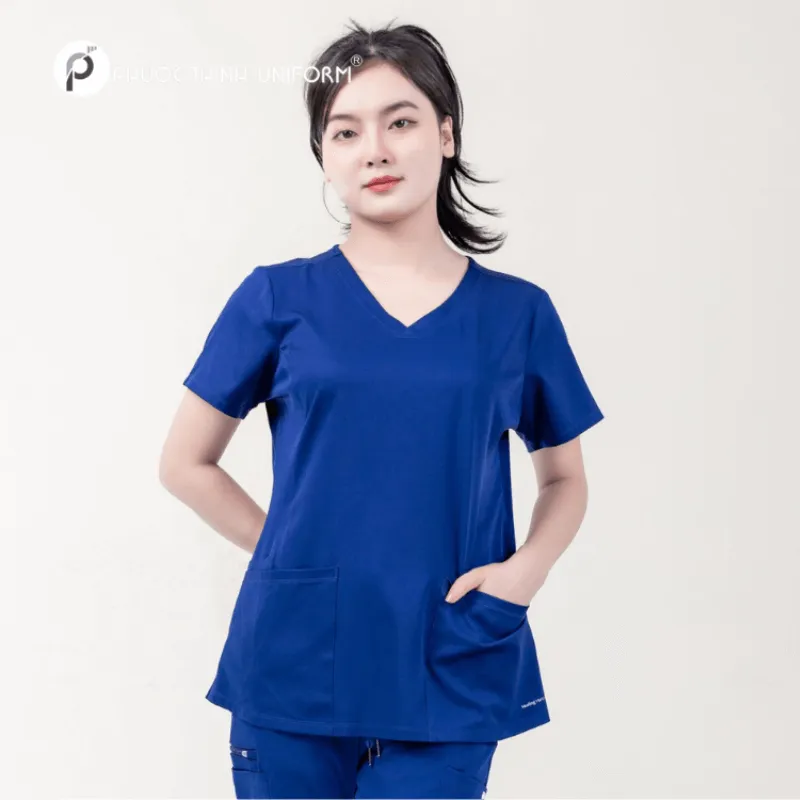 đồng phục spa màu xanh