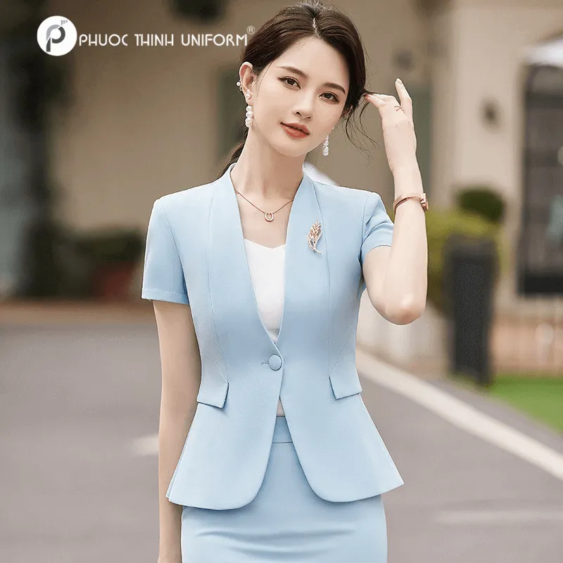 đồng phục spa màu xanh