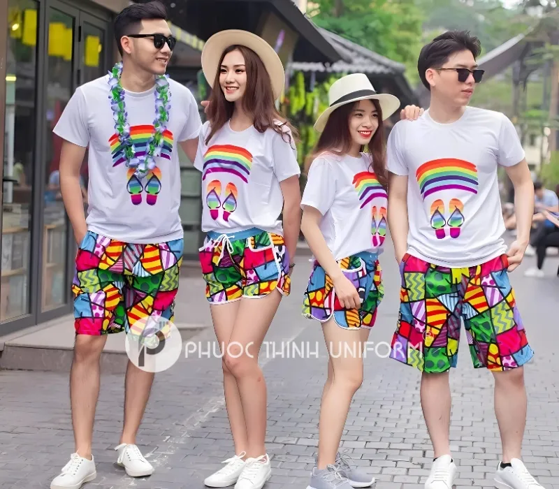 Mẫu áo team đi biển cho nhóm trẻ trung - năng động 