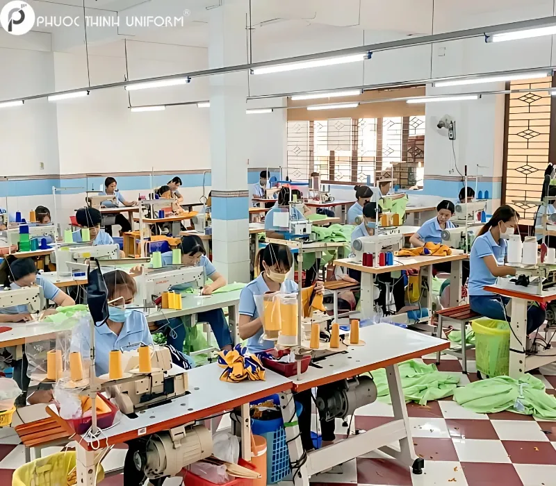 Hình ảnh tại xưởng may thuộc phân khúc chất lượng của Phước Thịnh Uniform