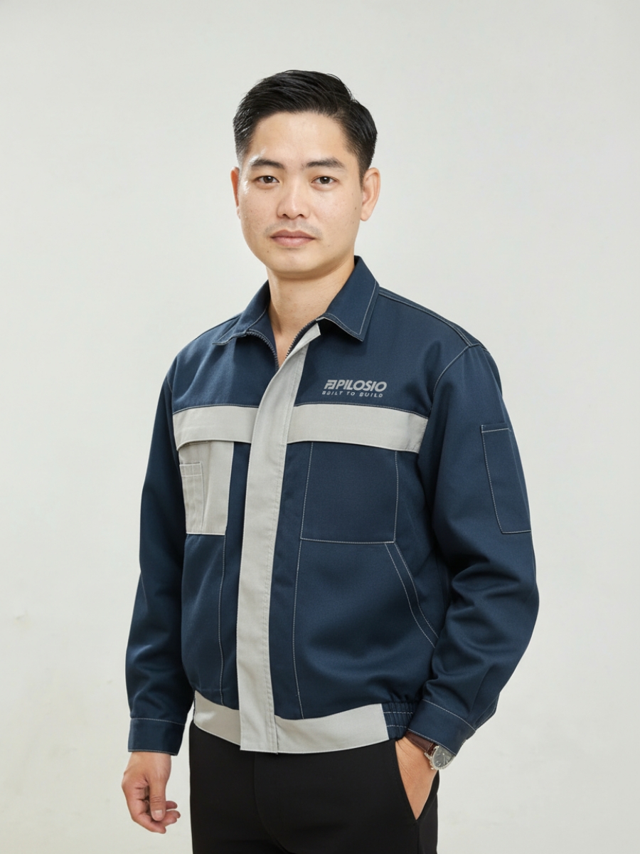 Bộ quần áo bảo hộ lao động phối màu xanh dương xám- 7 batch virtual try on 18