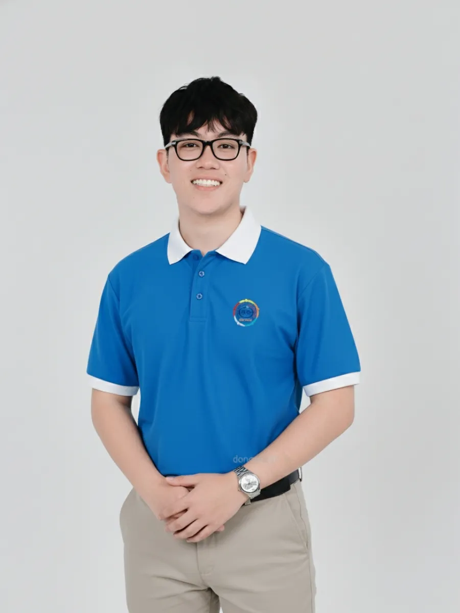 Áo polo đồng phục xanh cổ trắng Áo polo đồng phục xanh cổ trắng
