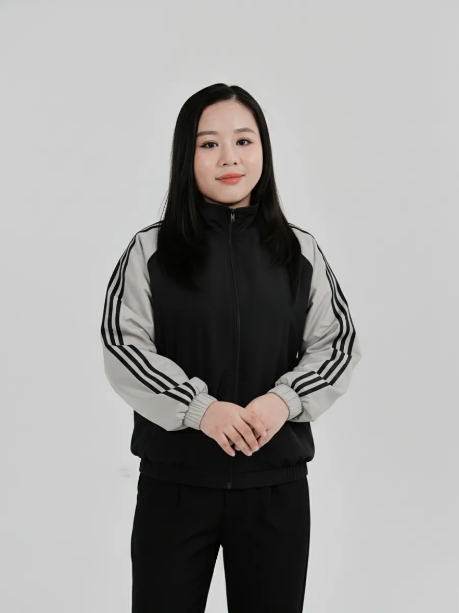 Áo khoác gió đồng phục công ty phối màu đen xám 3 sọc - 20 Áo khoác gió đồng phục công ty phối màu đen xám 3 sọc – 20