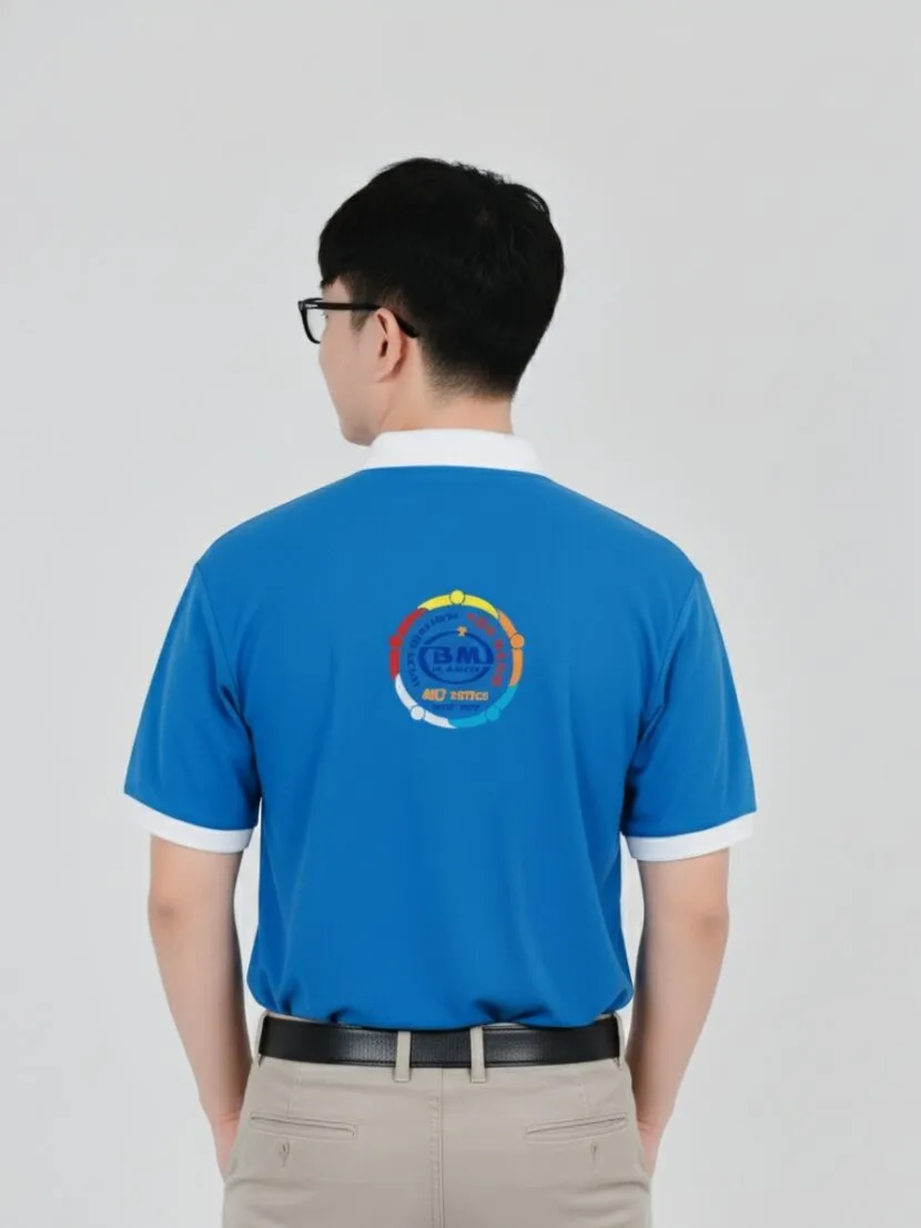 Áo polo đồng phục xanh cổ trắng Áo polo đồng phục xanh cổ trắng