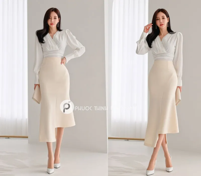 Top 15+ mẫu chân váy công sở dài qua gối đẹp, thanh lịch cho nữ văn phòng Chân váy dài mang lại vẻ ngoài chỉn chu, chuyên nghiệp và lịch sự
