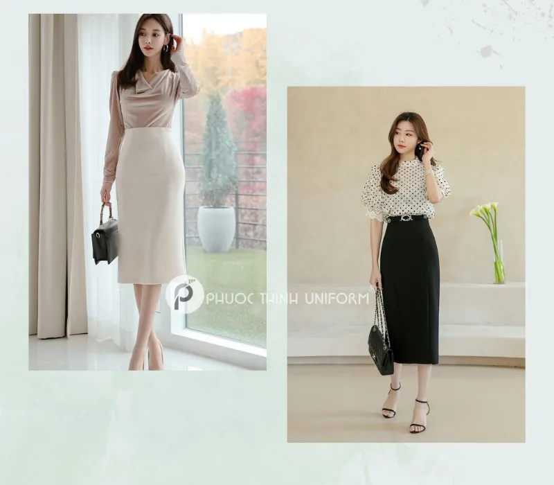 Top 15+ mẫu chân váy công sở dài qua gối đẹp, thanh lịch cho nữ văn phòng Mẫu chân váy dài chữ A thanh lịch