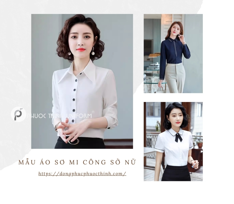 Mẫu thiết kế áo sơ mi công sở cho nữ theo yêu cầu