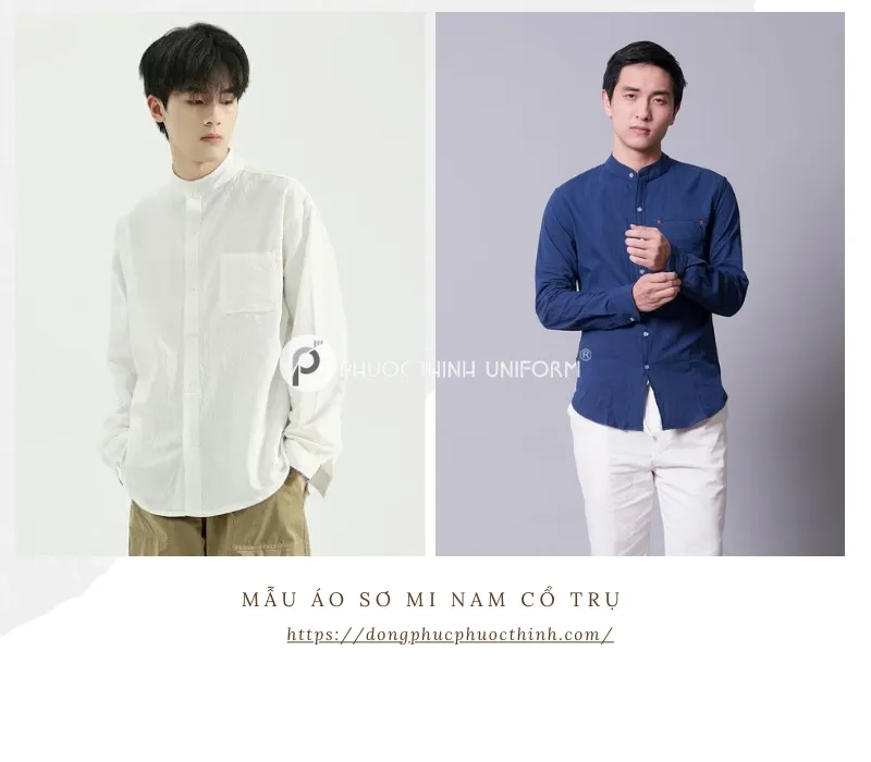 Xưởng may áo sơ mi theo yêu cầu chuẩn, đẹp tại TP.HCM Mẫu áo sơ mi nam cổ trụ may theo yêu cầu