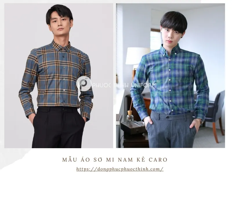 Xưởng may áo sơ mi theo yêu cầu chuẩn, đẹp tại TP.HCM Mẫu áo sơ mi nam kẻ caro may theo yêu cầu