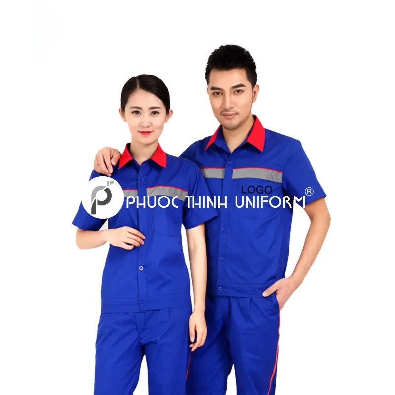 Đồng phục bảo hộ lao động 04 Đồng phục công nhân có thể được tích hợp thêm logo hoặc các dải phản quang để dễ dàng nhận diện
