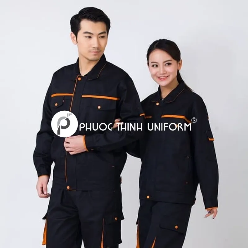 Đồng phục bảo hộ lao động 04 Các họa tiết trên đồng phục công nhân giúp khách hàng dễ dàng nhận biết được doanh nghiệp