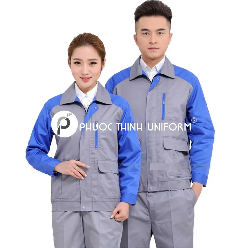 Đồng phục bảo hộ lao động 04 Mẫu đồng phục công nhân chất liệu vải thoáng mát
