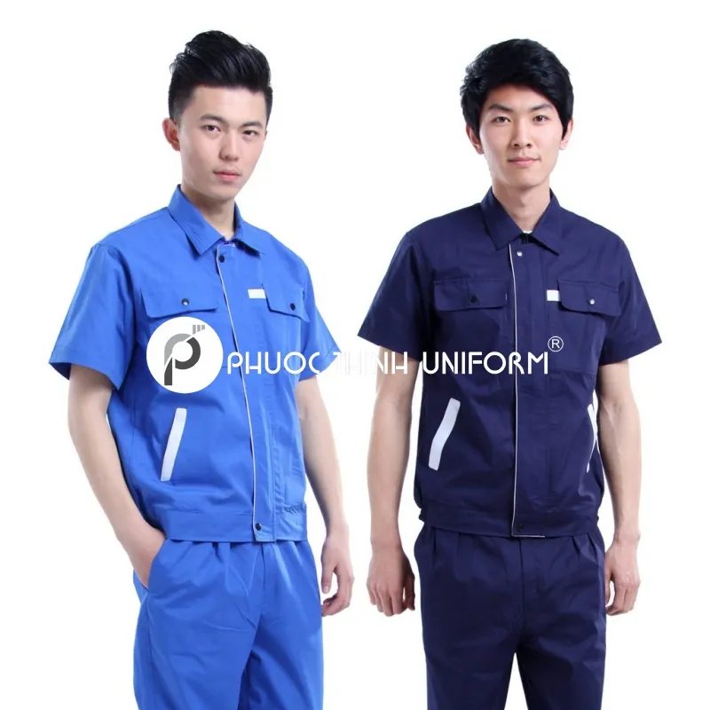 Đồng phục bảo hộ lao động 04 Mẫu đồng phục công nhân kỹ thuật bền đẹp, giữ form tốt sau nhiều lần giặt